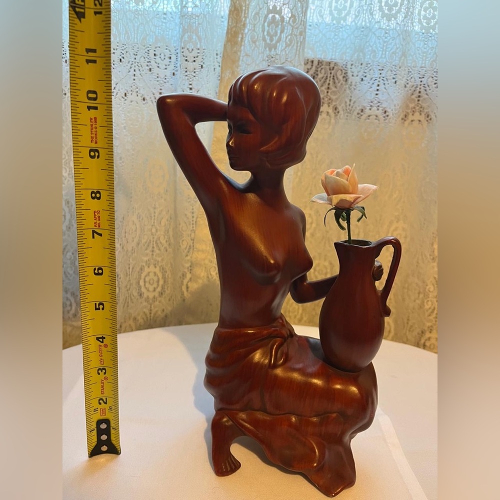 Wooden Sculpture with rose